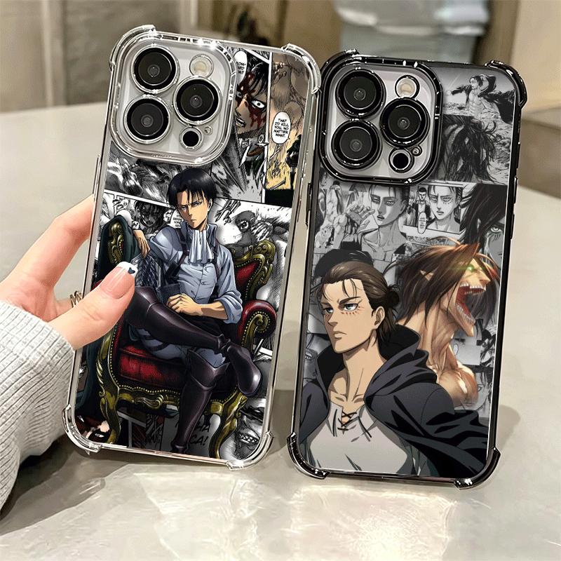 A-Attack On T-Titan Anime Weiche Handyhülle Für iPhone 15 16 17 Air 14 Pro Max 16E Plus 13 12 Mini Galvanisiert Anti-Fall Fundas
