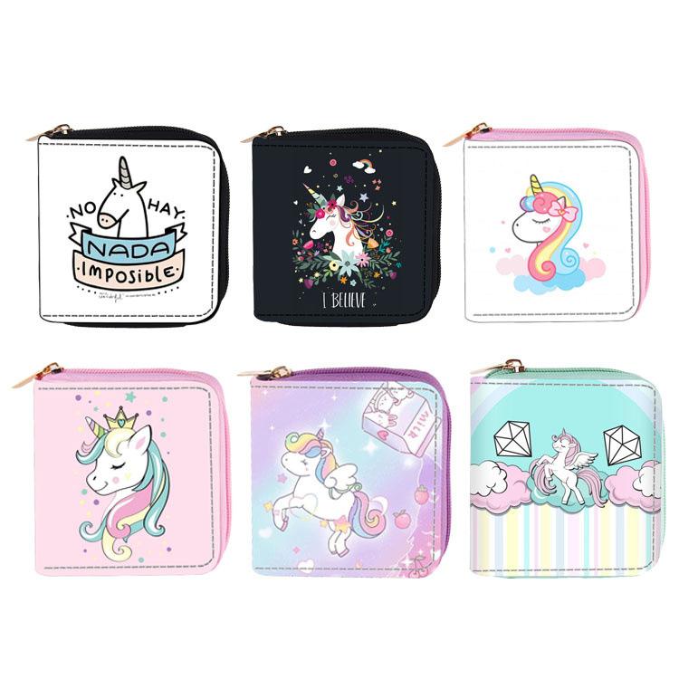 Unicorn Short Zipper Small Wallet, Wallet.