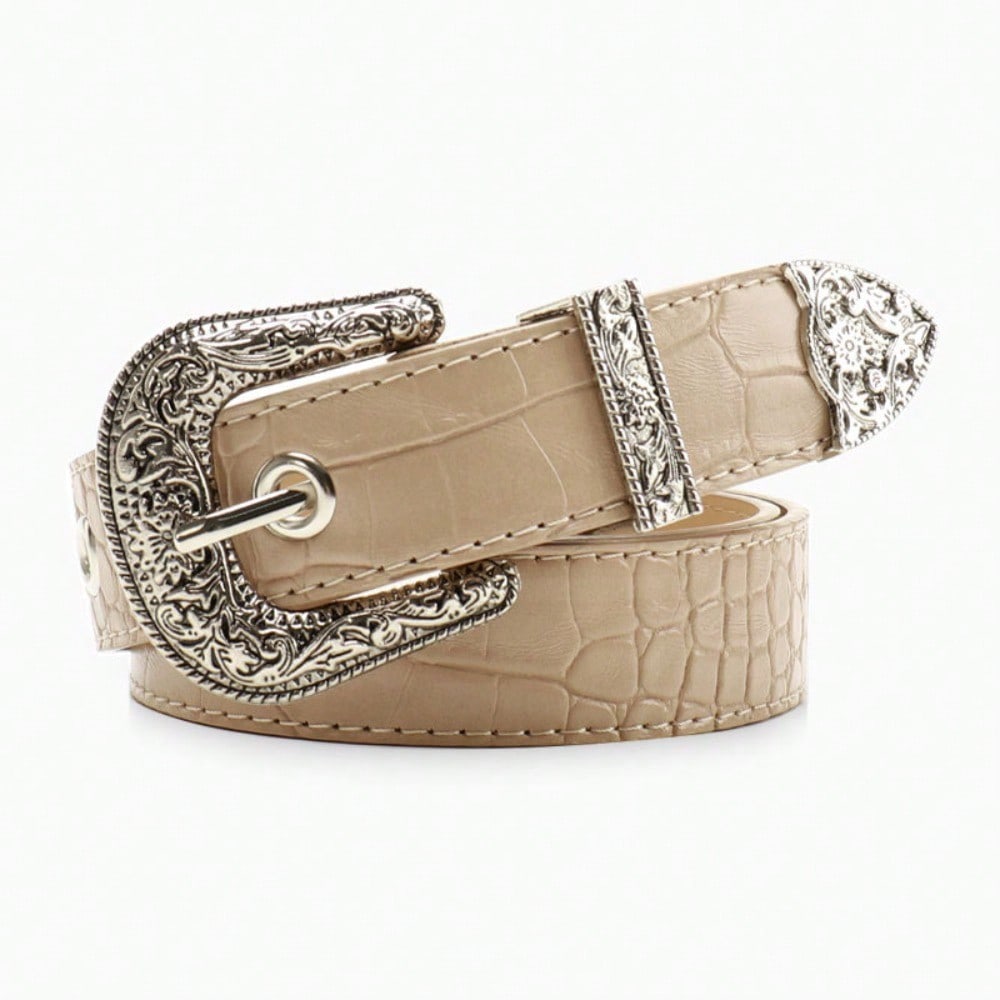 Retro Style Belt Women's Engraved Women's Belt Versatile Jeans Decorative Belt