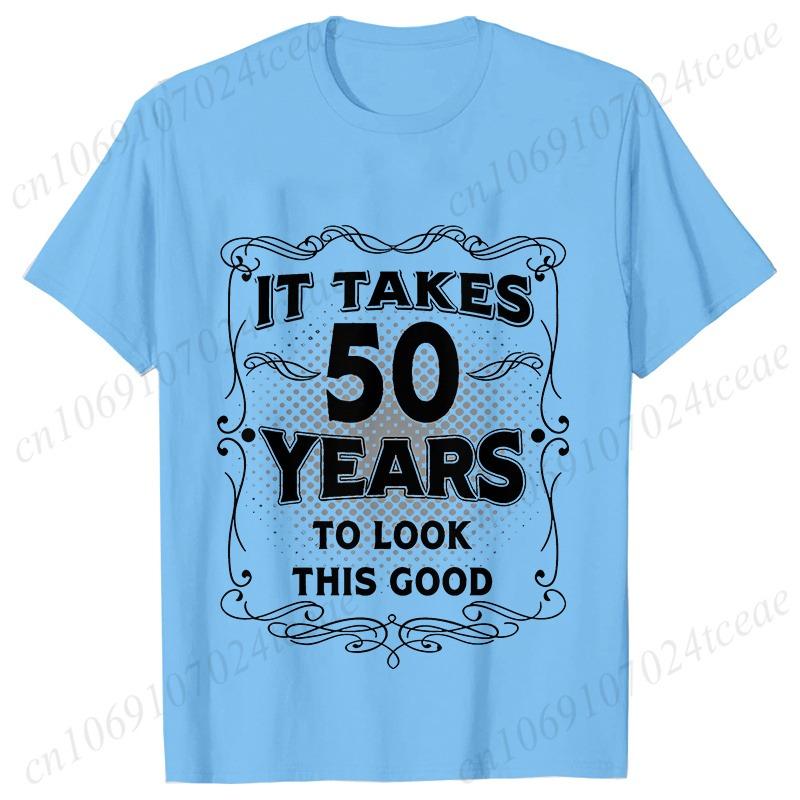 Summer Fashion Men's T-Shirt Funny 50th Birthday 3D Printed Short Sleeve Tops Unisex Casual Loose Oversize Outdoor Clothing