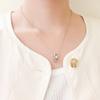Pair Necklace Pendant Allergy Free Surgical Stainless Steel 316L Shell Message White Black [White Clover] & 4SUP066WH&4SUP066BK