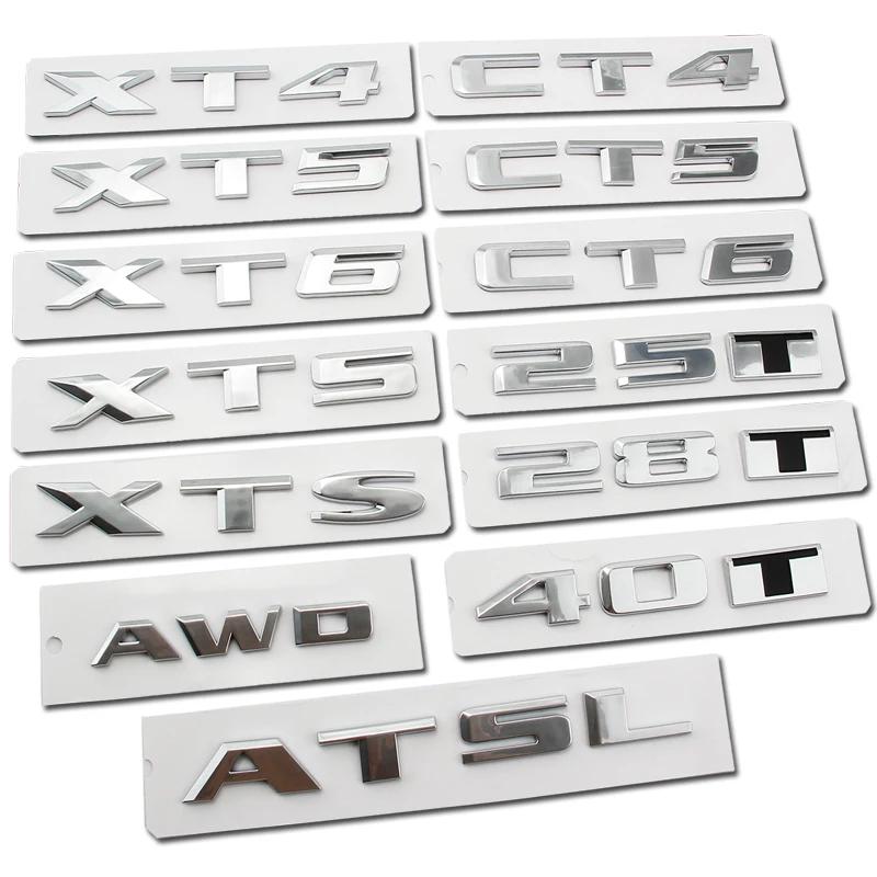 For Cadillac XT4 XT5 XT6 XTS CT4 CT5 CT6 AWD ATS-L 3D Car Rear Trunk Sticker Logo Letters Decals Badge Auto Exterior Accessories