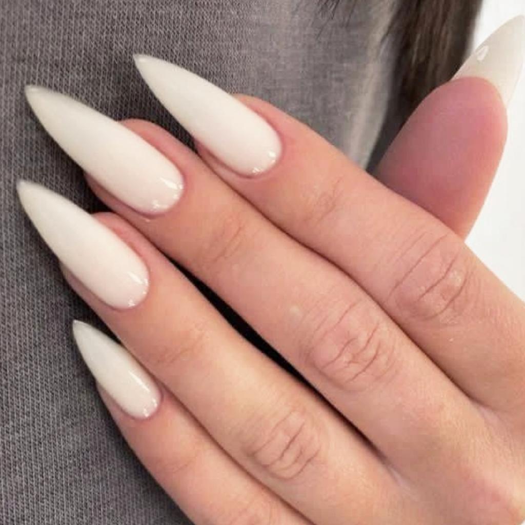 Long pointed nails, dark-toned, detachable, solid color false nails for stylish girls