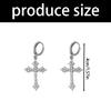 Crystal Zircon Crucifix Ear Clips Handmade Hoop Earrings Lightweight Comfortable Ear Accessory for Fashion Enthusiasts