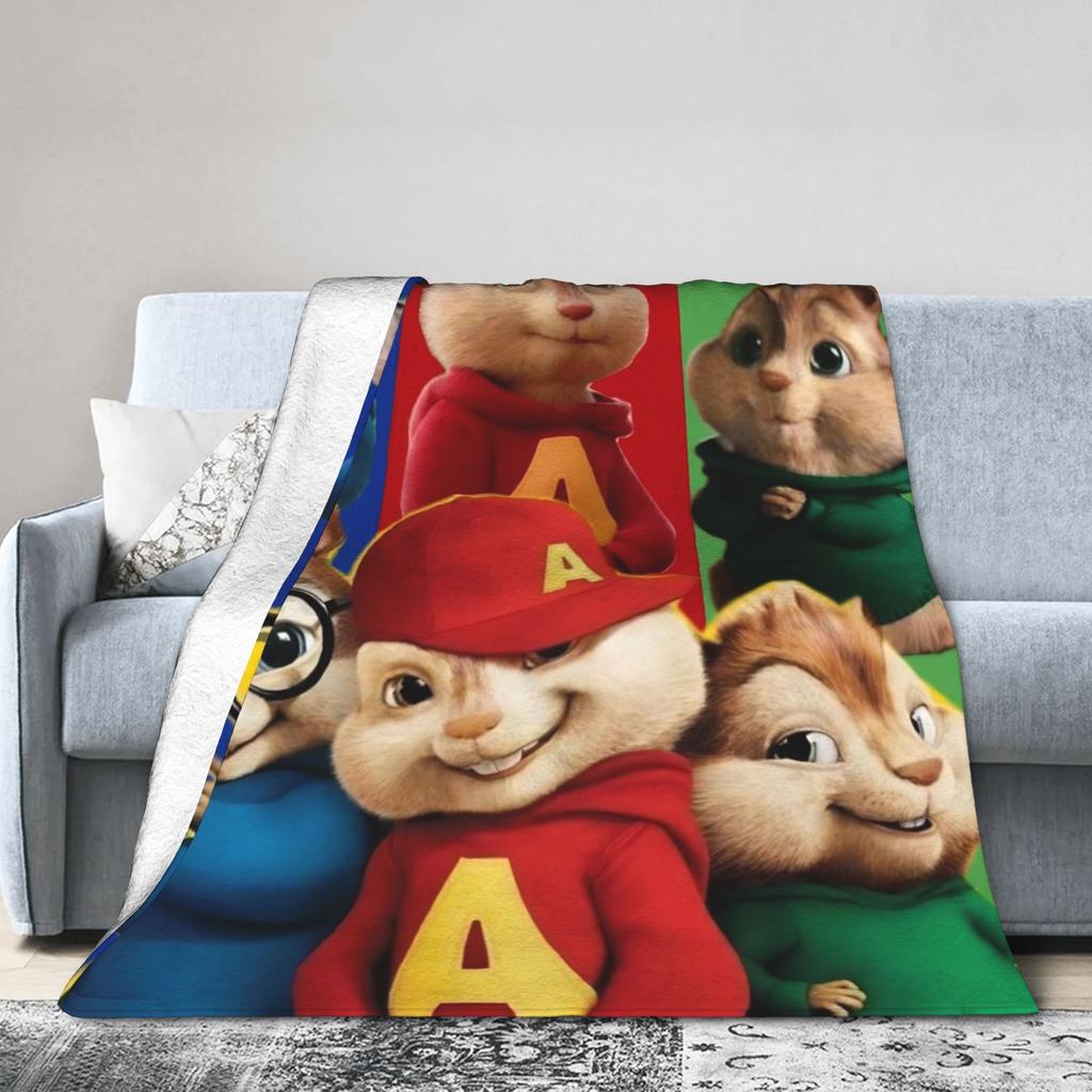 Super měkká deka Alvin a Chipmunkové Prémiový flanelový fleece Lehká přikrývka Teplé plyšové deky pro všechna roční období