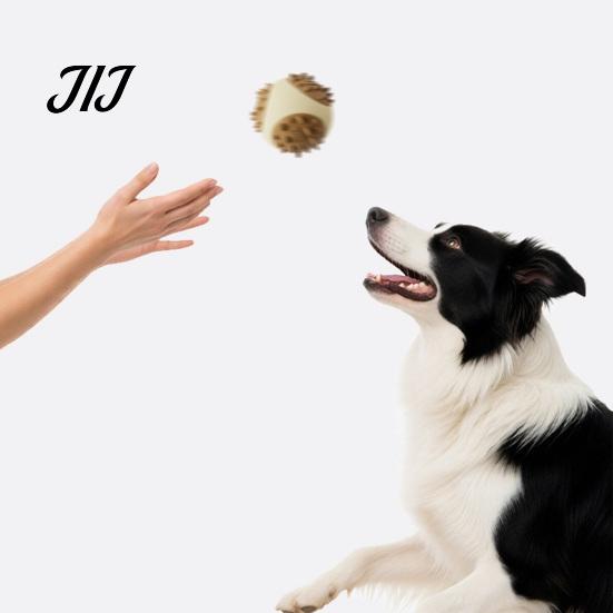 Tough Rubber Pet Toys Dog Treat Dispenser Ball, Interactive Chew Toy, Food Safe Dental Care Dispensing Puzzle Feeder, Teeth Cleaning Toy for