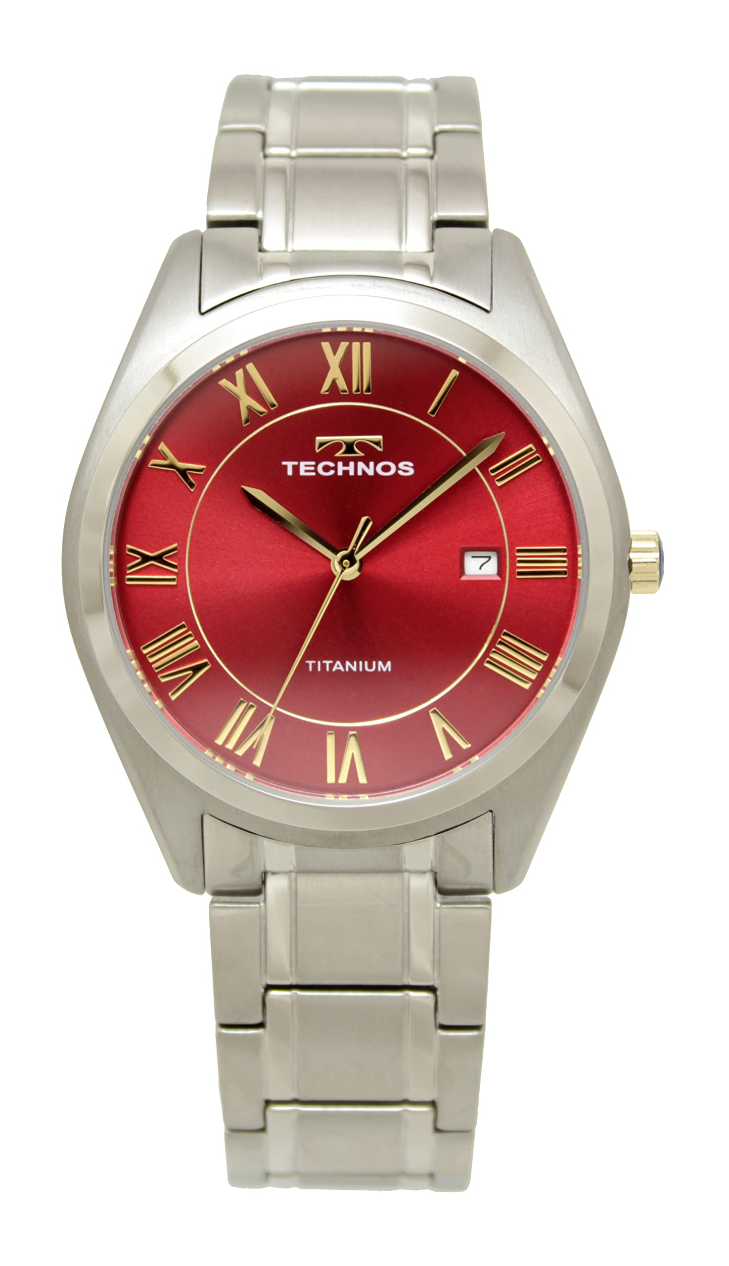 

[Technos] Мужские серебряные часы Date Titanium T9B76IR красный