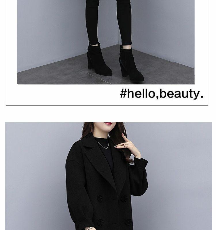 2025 Autumn/Winter Purple Wool Lantern Sleeve Mid-Length Women's Coat