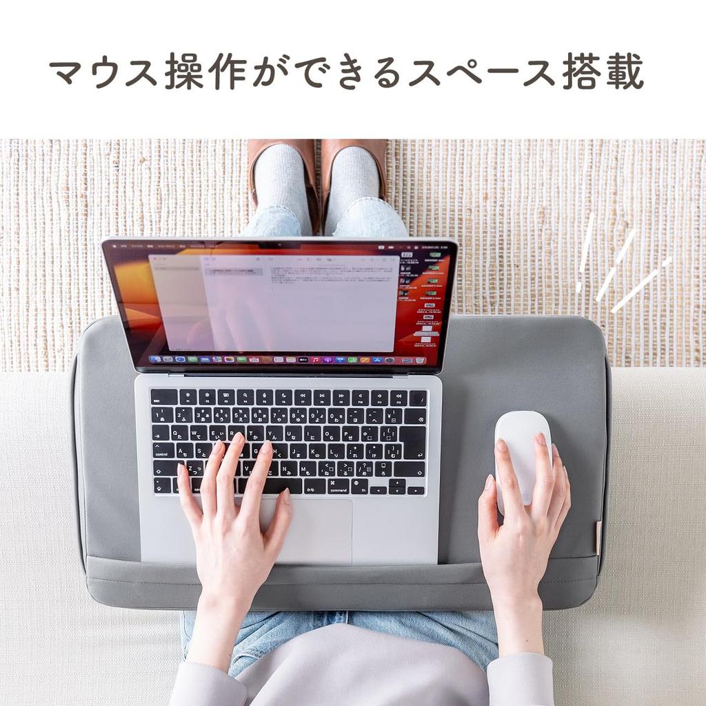 SANWA DIRECT Pernă de Masă pentru Genunchi Lățime 54cm Ușoară 490g Cu Buzunar pentru Obiecte Mici Compatibilă cu Operarea Mouse-ului Lavabilă Portabilă Masă Pernă