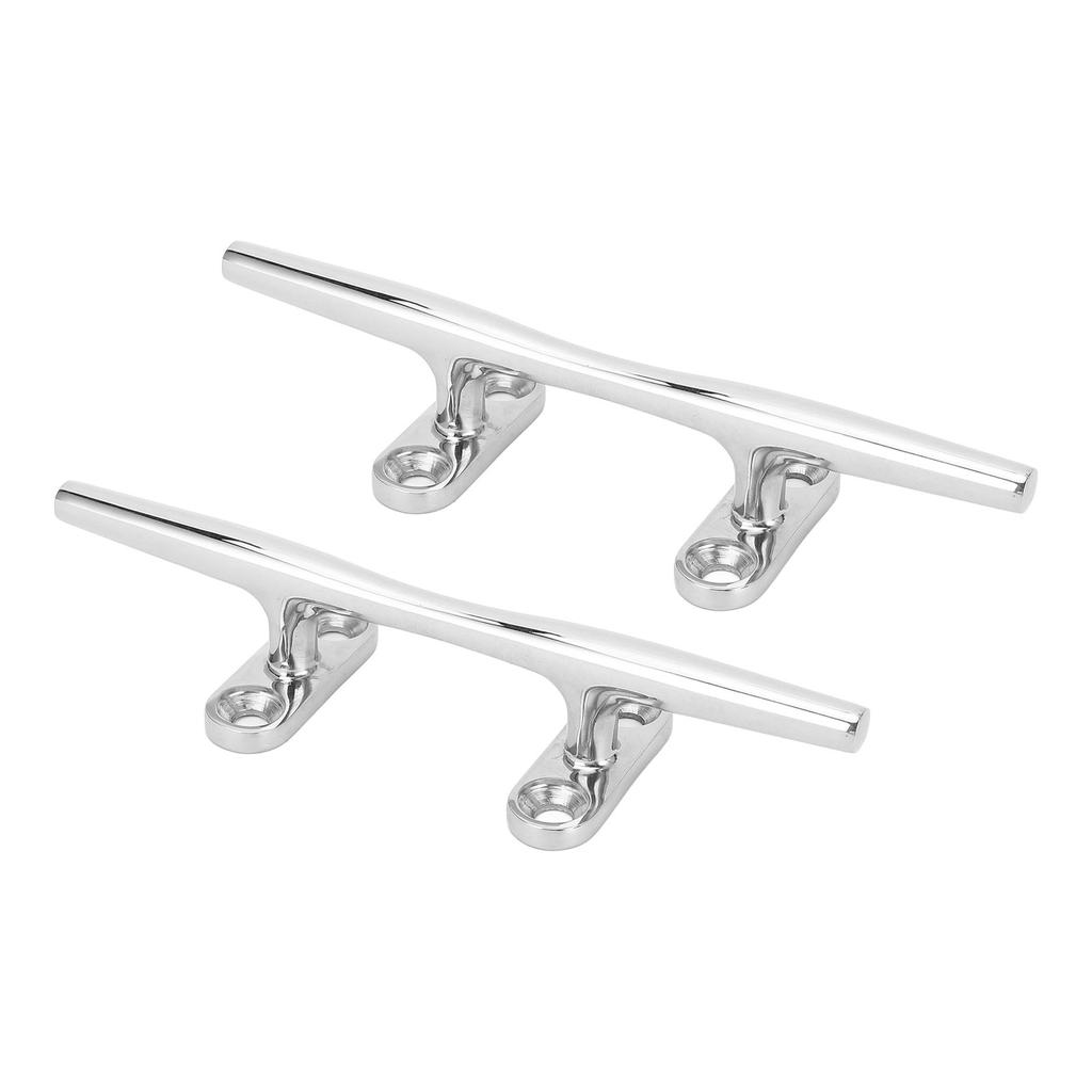 2PCS 6in Boat Tie Down Cleat 316 Stainless Steel Highly Polished Marine Rope Cleat for Speedboat Yacht