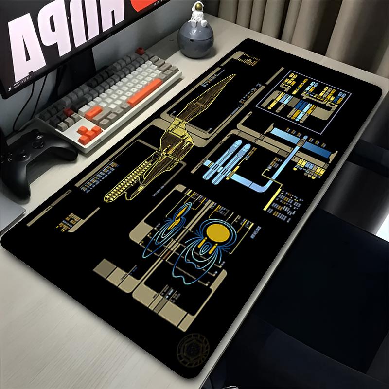 Portable Mouse Pad Office PC Gaming Nonslip Extended Desk Mat Computer Star Trek Starship Blueprint Keyboard Pad Soft Mousepad