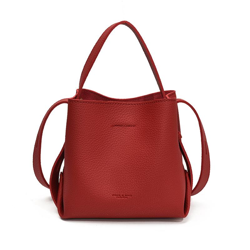 Texture fashionable and simple small bag women's new trendy bucket bag shoulder crossbody bag