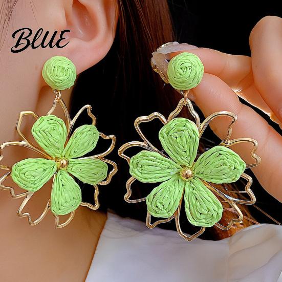 Long Earrings 1 Pair Women Drop Flower-Shaped Sweet Stud Delicate