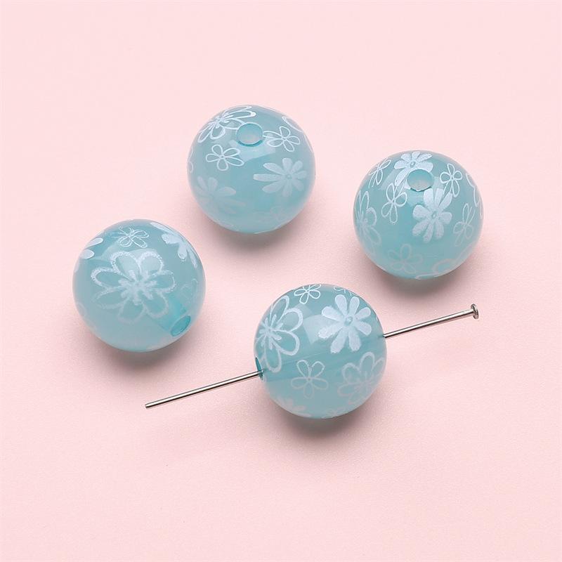 Handmade Bracelet Beads Acrylic Printed Beads Cartoon Beads Handmade Diy Bracelet Loose Beads Bracelet Pendant Graffiti Beads Jewelry Accessories