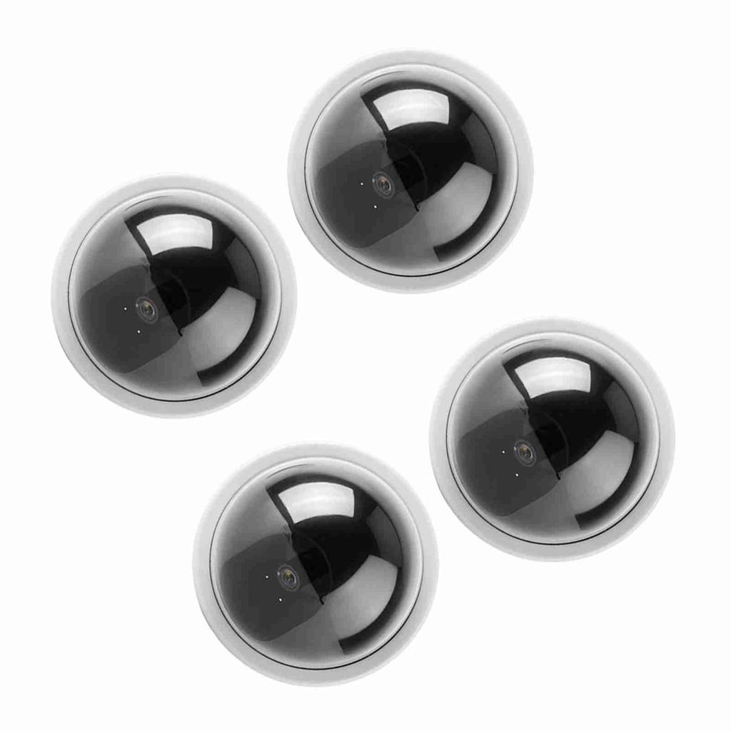 4pcs Dome Simulation Camera CCTV Dummy Fake Security Camera With Flashing Led Light