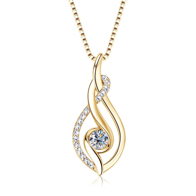 Silvere Glam A High-end Moissanite Necklace And Pure Silver Collarbone Chain Pendant From Europe And America