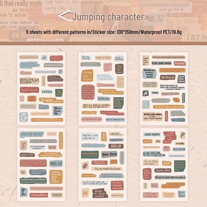 Innisfree Retro Journal Heartfelt Words PET Sticker Pack - Waterproof DIY Letters