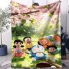 Doraemon Spring Outing Printed Blanket For Office Travel Comfort Leisure Camp Travel Multifunctional Universal Blanket Fan Gift