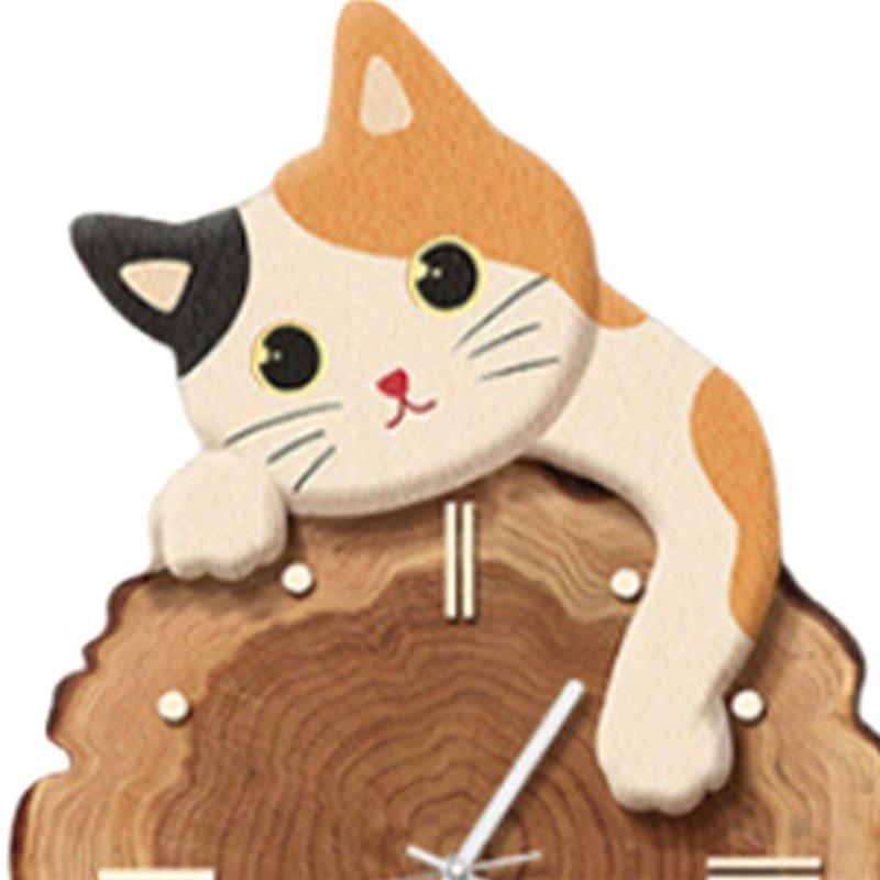 Fun Cat Wall Hanging Clock Decorative Pendulum Style Cute Clock For Home For Bedroom Kids Room Ornament Gift A
