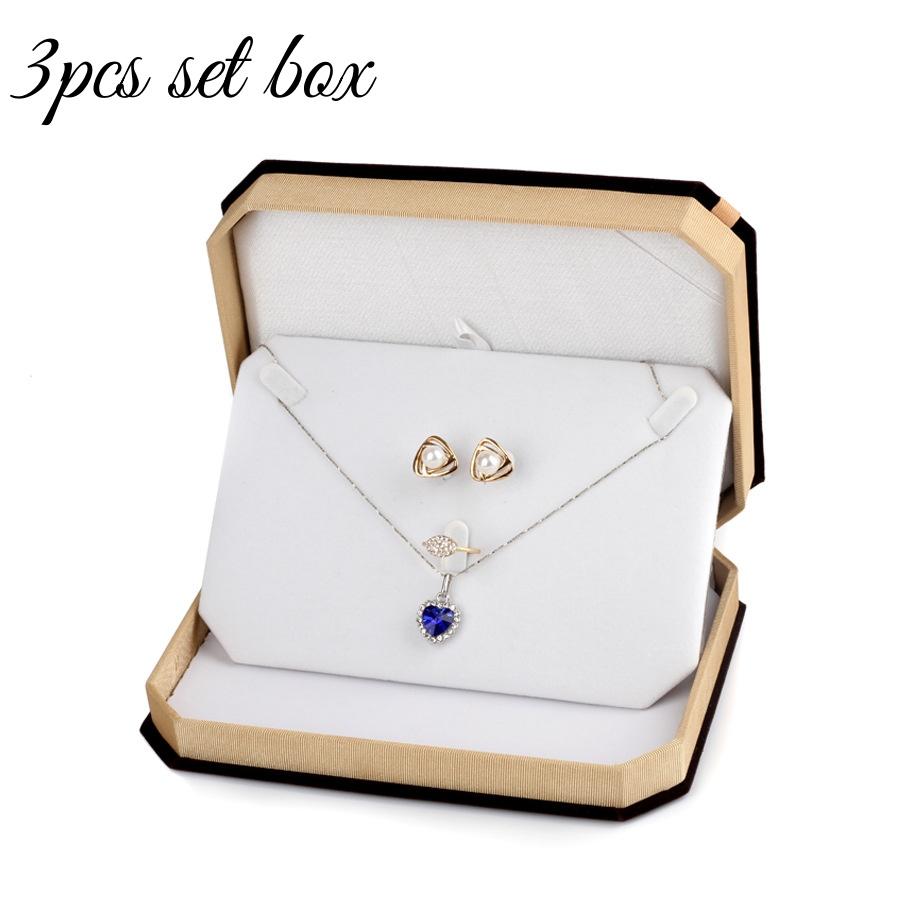 Flip-top Jewelry Gift Box Display Necklace Ring Bracelet Velvet Empty Box Set for Jewelry Organization Holiday Gift Packaging