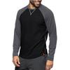 Men'S Button Up Long Sleeved Fashionable Casual Sports Top