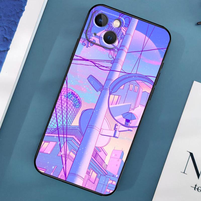 Pastel Japan Kyoto City Case For iPhone 15 14 13 12 11 Pro Max X XS Max XR 7 8 Plus SE 2020 2022 Bumper Case Cover