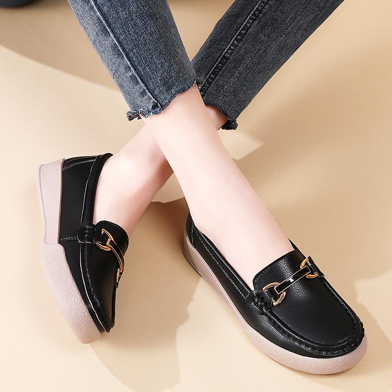 Women Moccasins Leather Shoes Driving Comfort Flats Casual Nurse Soft Minimalist Summer Breathable Shoes for Woman