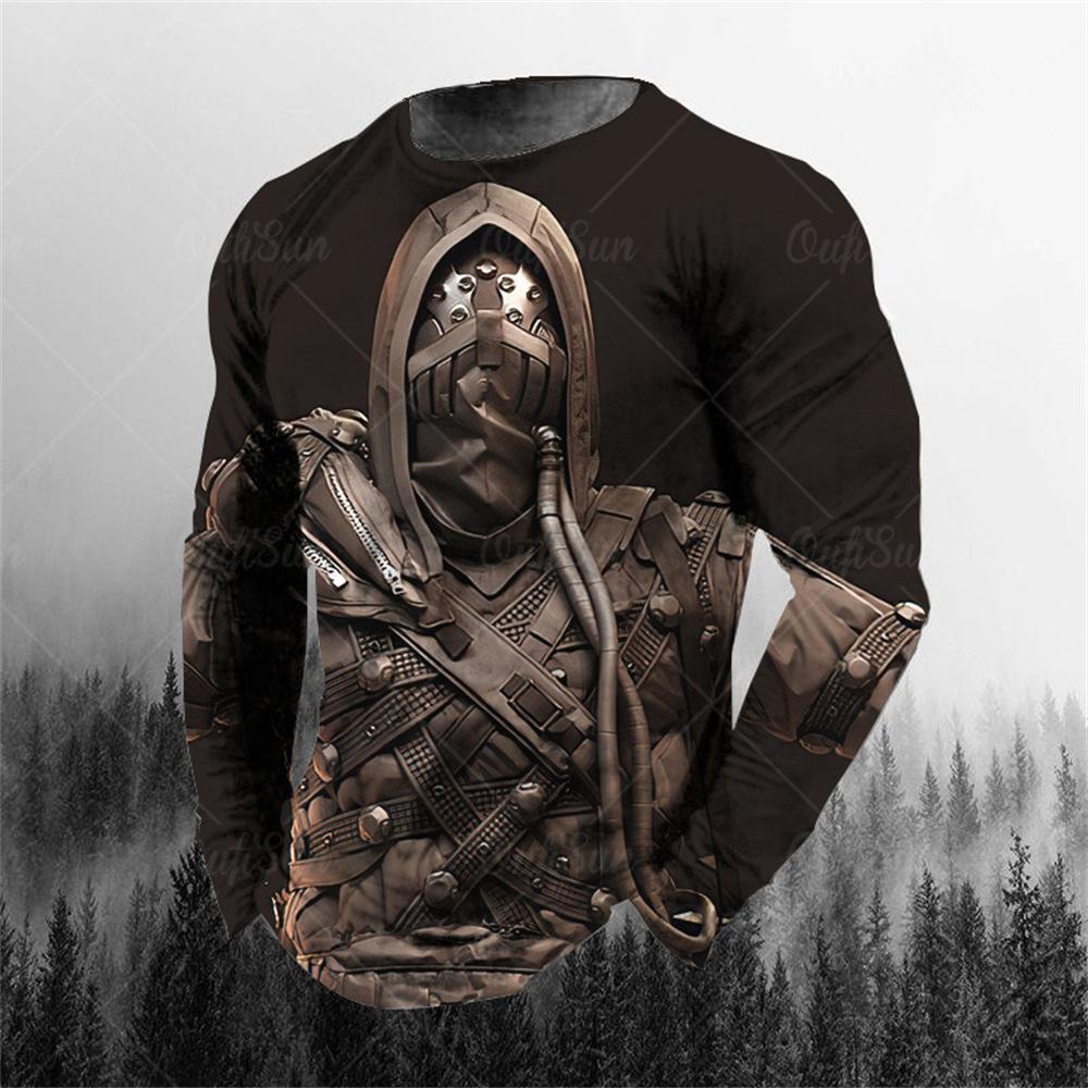 Vintage Genie Ghost 3D Print Sommar T-shirt med rund hals för män Casual långärmad T-shirt Oversize tröja Mode Herrkläder