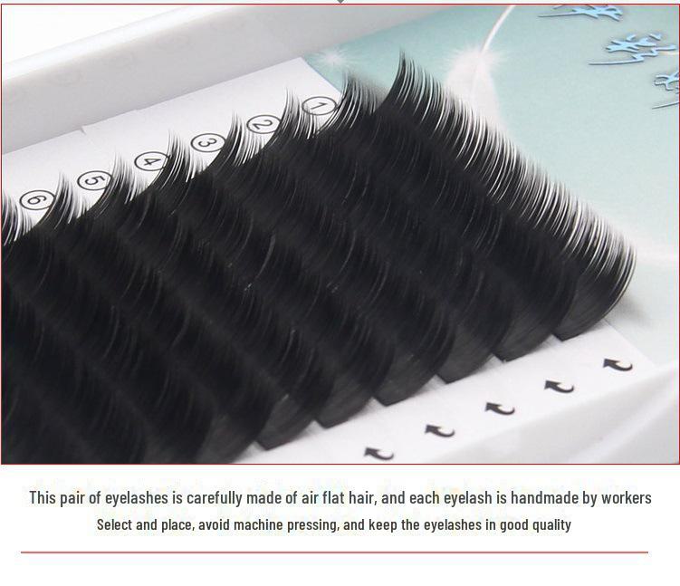 0.20 Single Grafted Eyelashes - Wind-Blown Air Flat Hair, Soft Matte Imitation Mink with Double Thick Hair Tips (Mixed)