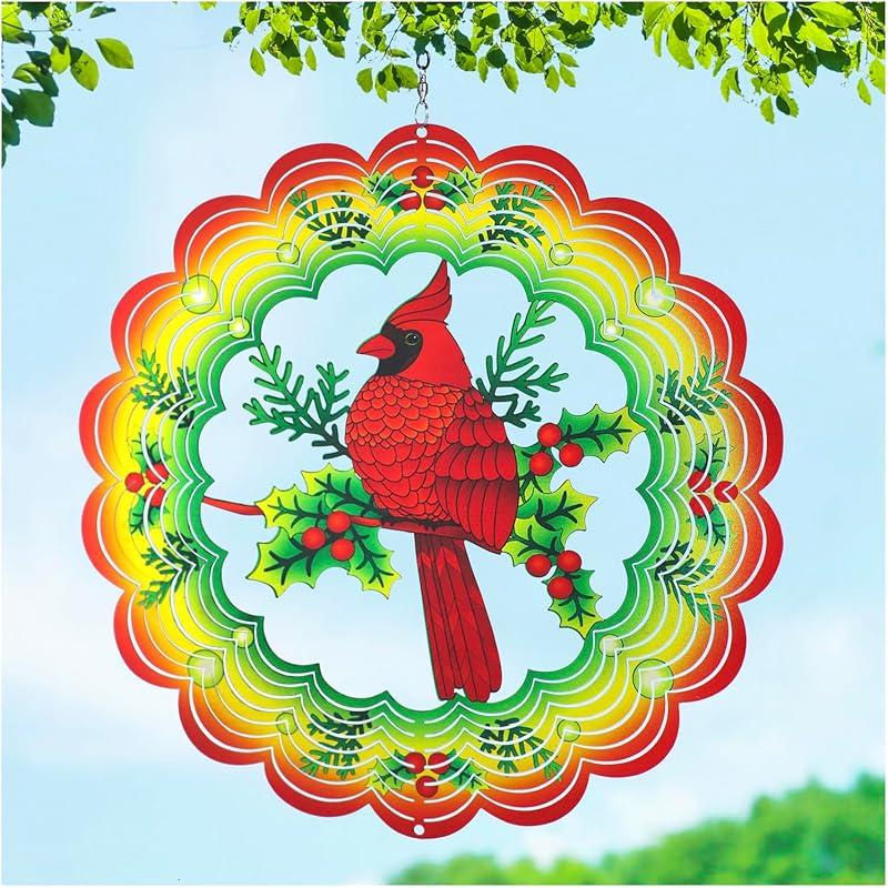 Dragonfly Wind Spinners Dragonfly Gifts for Women/Men 12 inch 3D Stainless Steel Hanging Wind Spinner Metal Wind Catchers Kinetic Sculpture for кардинал