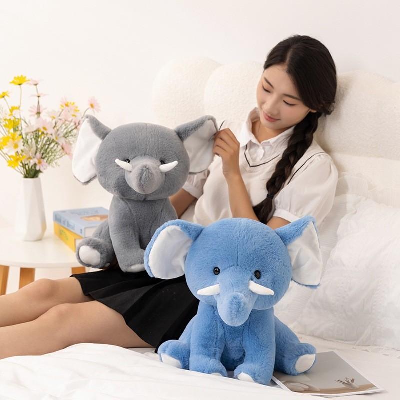 Gray Elephant Plush Toy For Kids Snuggle Doll And Gift Idea
