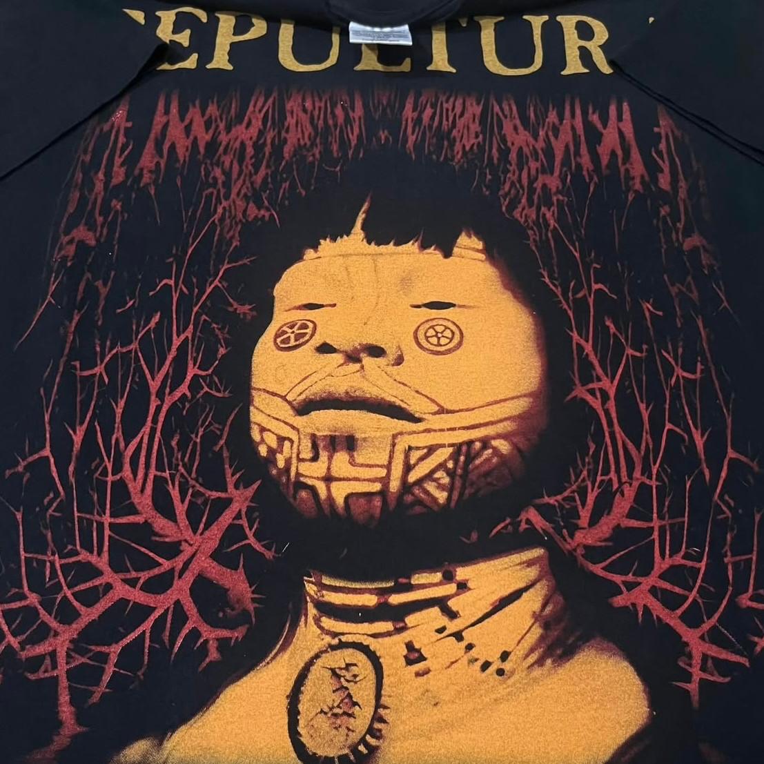 Sepultura Roots Metal Band Vintage 1996 Band Sz.L Single Stitch T-Shirt REPRINT XXL