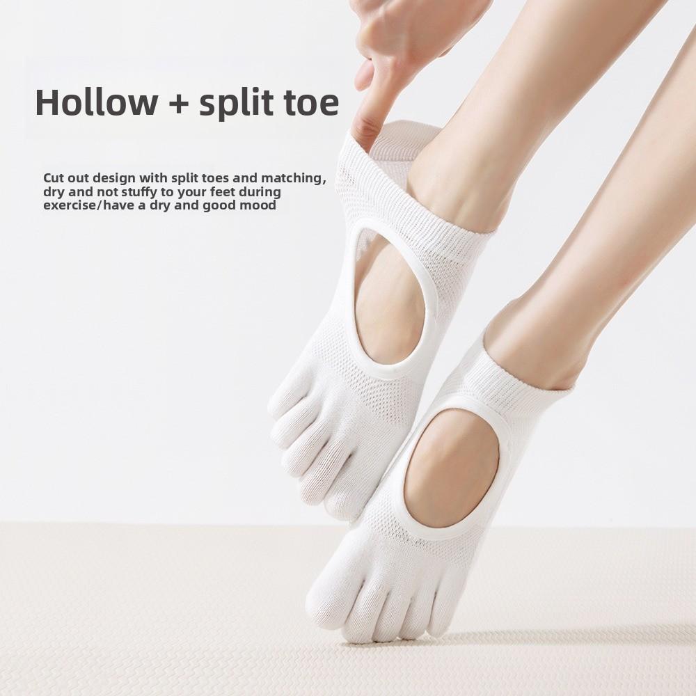 Breathable Pilates Yoga Socks Mesh Ballet Boat Socks New Five Finger Socks  for Dance Practice