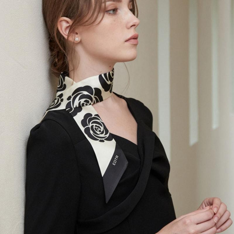 EDTR Cream Rose Silk Scarf ED23A4FAZ0491