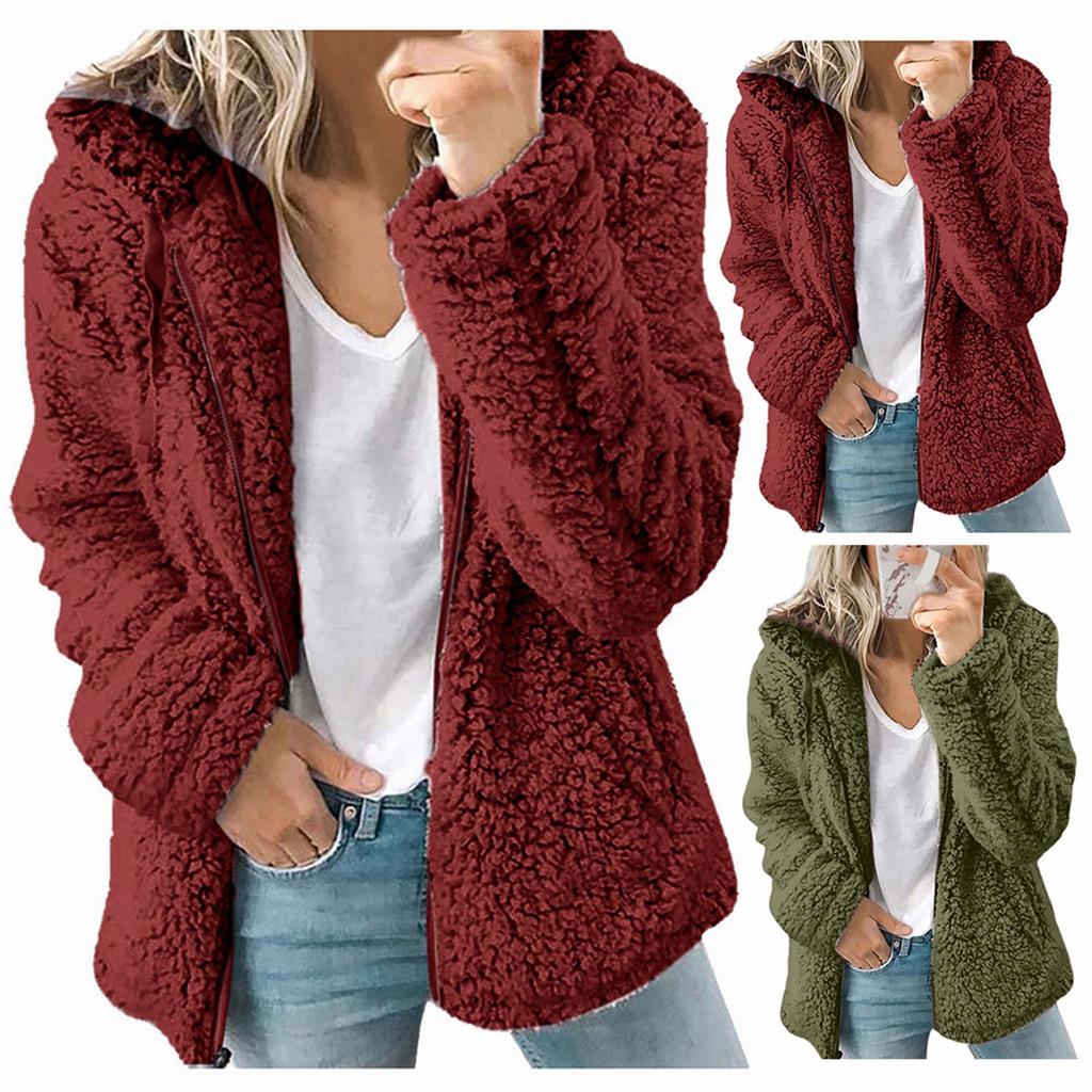 Damska zimowa bluza z długim rękawem Cardigan Sweter Casual Jacket Coat