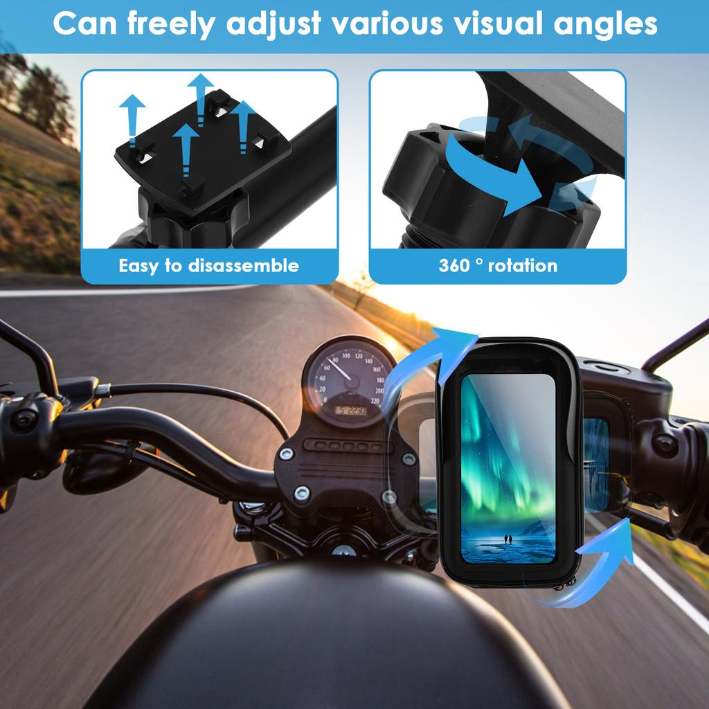 Bicycle Phone Holder Waterproof Bag 360 ° Rotatable Phone Holder Bag Touch Screen Bicycle Protective Bag