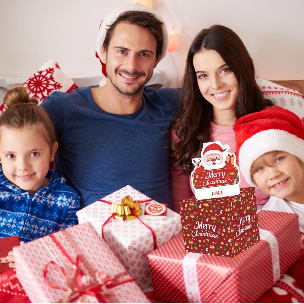 Red Santa Claus Pattern Surprise Gift Box Christmas Decoration Prop Atmosphere