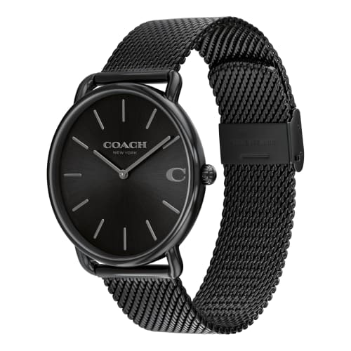 Authentic COACH Elliott Men's Watch 14602720, 41mm, Black IP Black Sunray Dial, Mesh Dial