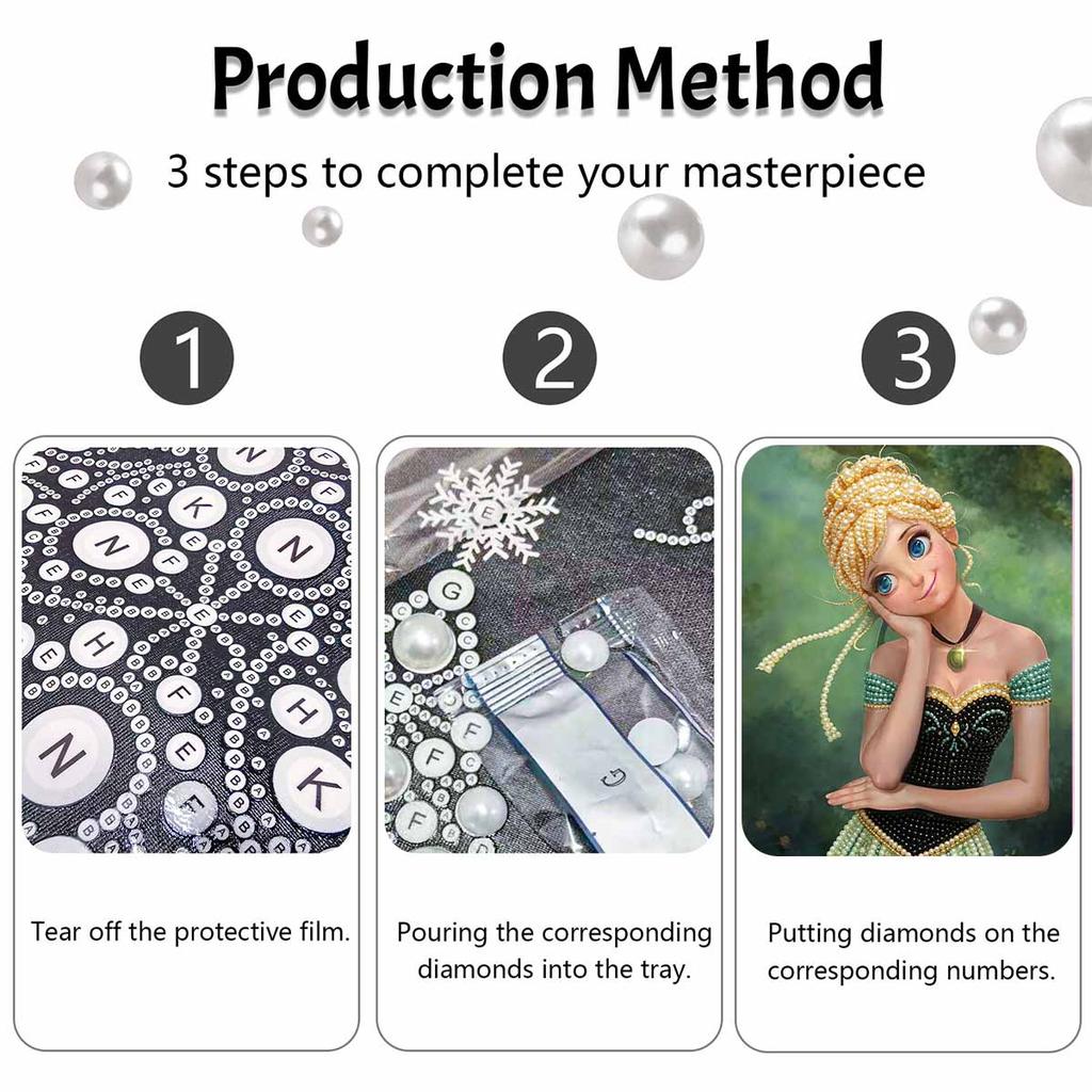 Disney Princess Pearl Painting Handmade Pearl Kit Home Decoration Painting