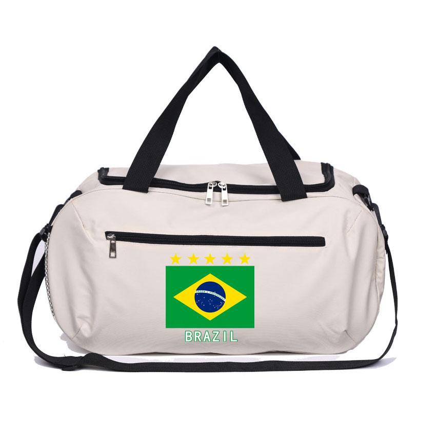 Fitness Bag Yoga Sports Waterproof Multifunctional Adjustable Shoulder Strap for Outdoor Football Bags Brazil Flag Printed Bags