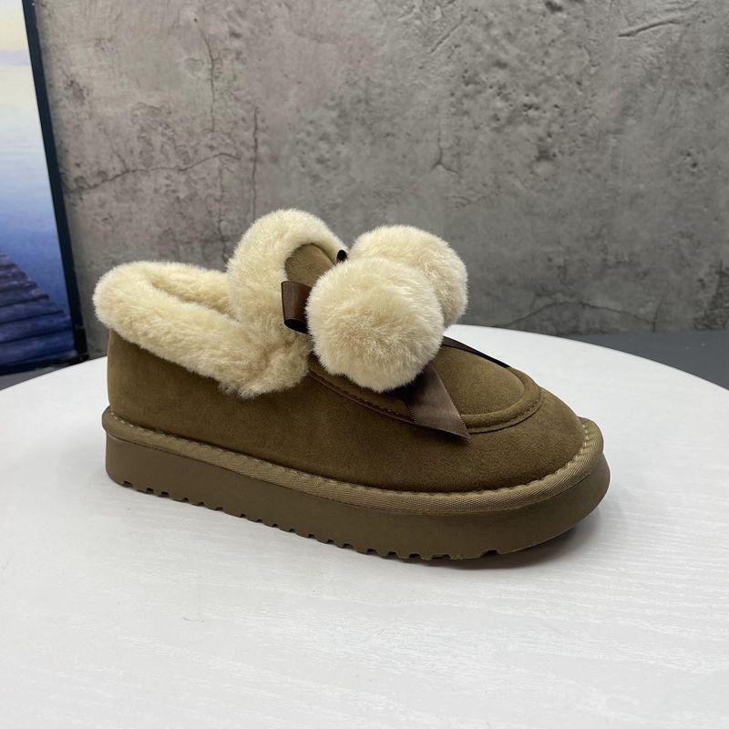 

In the winter of 2025, the new round-headed loafers, Doudou shoes, velvet warm and versatile, one-pedal cute cotton shoes, women s shoes 40 оливковое зеленый