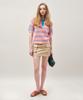 MAYOL Striped Short Sleeve Polo Knit_Pink
