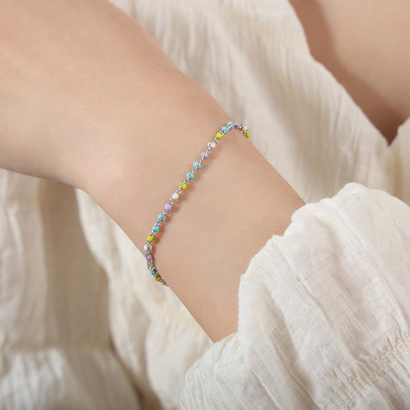 Elegant Titanium Steel Drip Oil Necklace & Versatile Fairy Charm Bracelet for Women