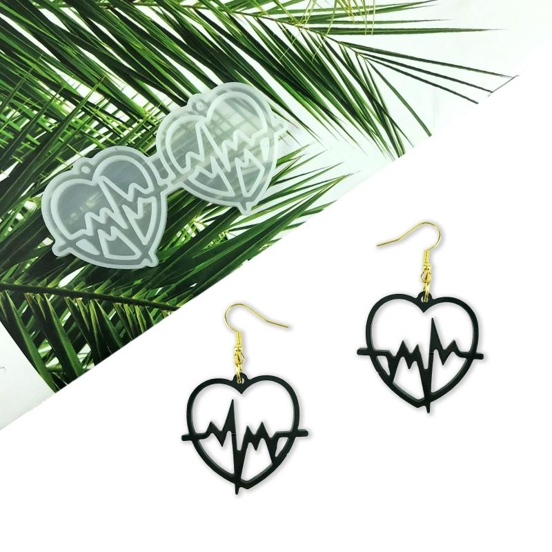 Epoxy Love Heart Mold Silicone Earrings Mold Handmade Fashion Jewelry Molds for Resin Jewelry Making Pendant Crafts