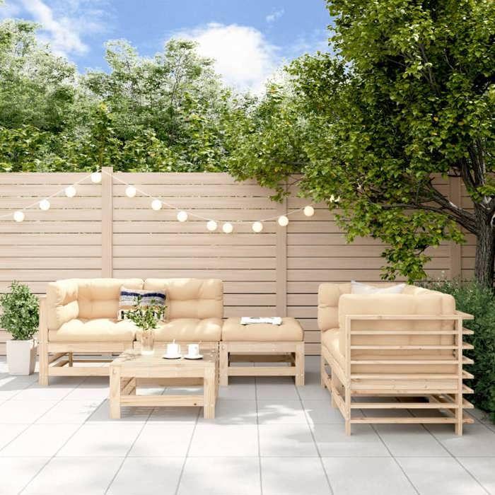 VidaXL Salon de jardin 6 pcs Bois de pin massif 3186200
