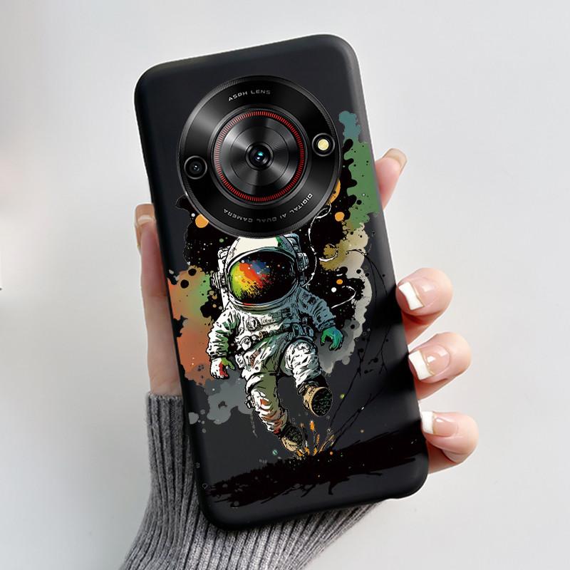 Cute Cartoon Case For ZTE Blade A75 5G/Nubia Focus 5G/Nubia Calf 5G Printing Shell Protective Cover Soft Silicone Black Casing