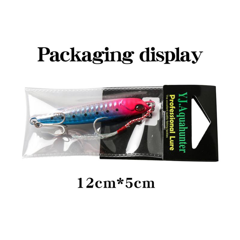Metal Double Hook Fishing Bait Long Throw 30g 40g Iron Plate Sub-bait Freshwater Sea Sequins Vib