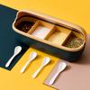 Dispensador de condimentos con tapa transparente, caja de almacenamiento de cuatro rejillas para cocina sencilla, juego de tarros para condimentos a prueba de polvo, caja para palillos