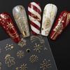 2 Pieces of Christmas and New Year Nail Stickers with Golden Snowflakes, Christmas Tree, Reindeer Heart, DIY Holiday Nail Art