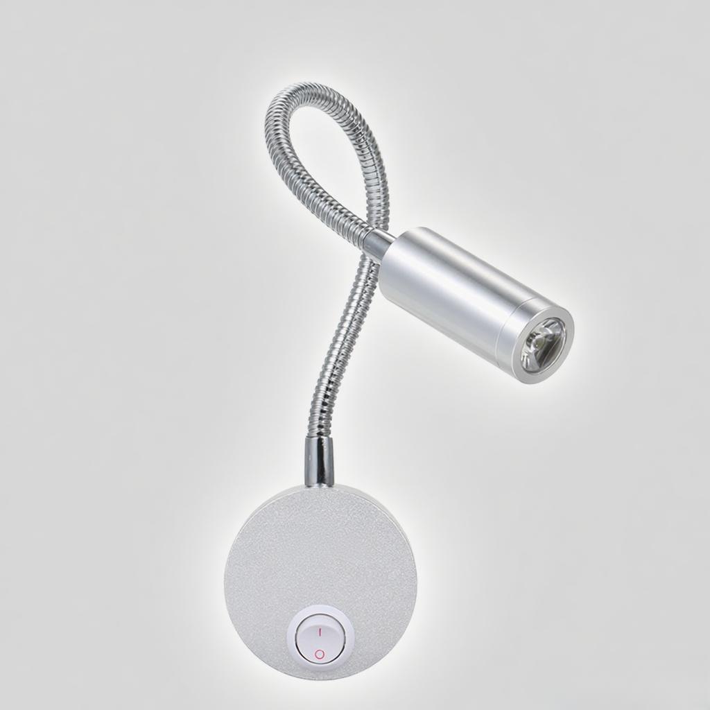 3W LED Wall Light Bedside Lamp Soft Flexible Adjustable Tube With Switch for Reading Bedroom Cafe Shop Dresser